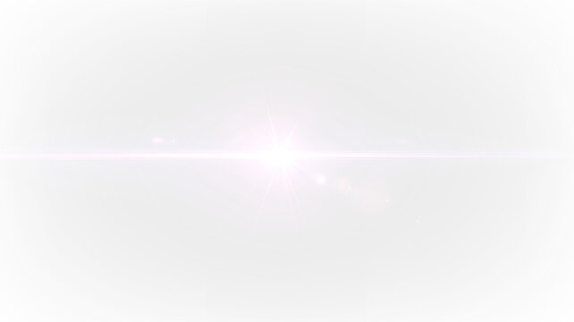 Laser flare effect with bright light on transparent background for graphic design use or digital art projects