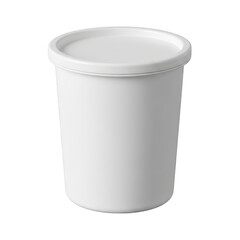 White plastic storage container isolated on transparent background
