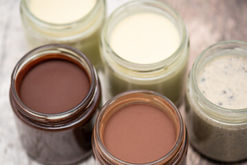 Assortment of chocolate fondue