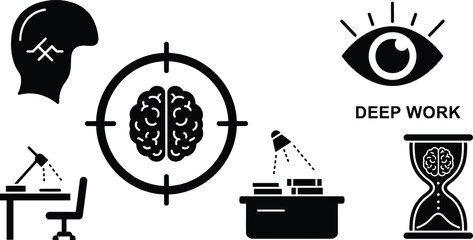 Focus & Deep Work Productivity Icons