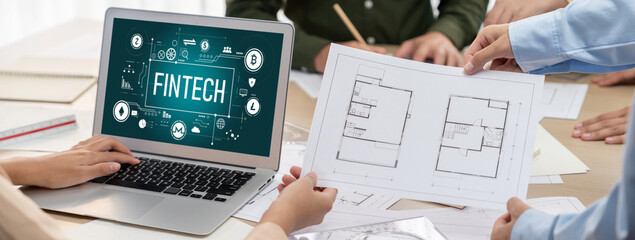 Fintech financial technology software for brisk business to analyze marketing strategy