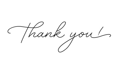 This "Thank You" greeting card features elegant handwritten lettering expressing gratitude. Flat vector illustration isolated on a white background. © Higher than clouds