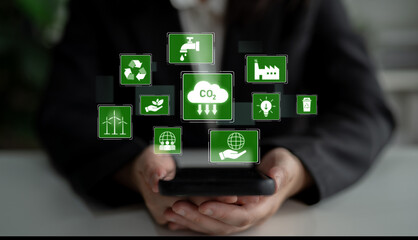 ESG concept integrates environmental, social, and governance practices to promote sustainability,...