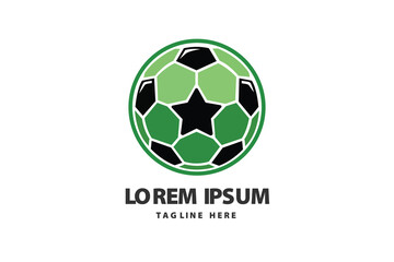 Obraz premium Modern Soccer Ball With Star Center Design Vector logo template