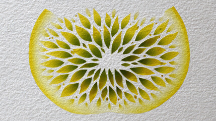 Intricate Lemon Peel Art on Textured Background
