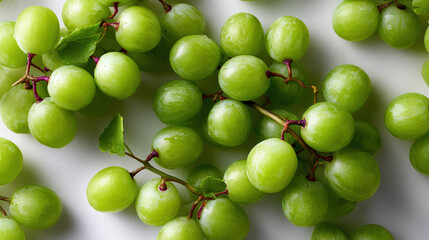 Fresh Green Grapes on a Vine