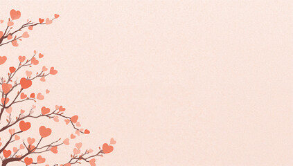 和の余白を活かした簡素なハートの木と静かな書体の上品デザイン