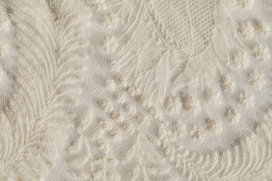 boho floral white lace material