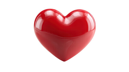 Fototapeta premium Red 3D Heart Icon Isolated on White Background for Health, Love, or Valentine's Day Designs