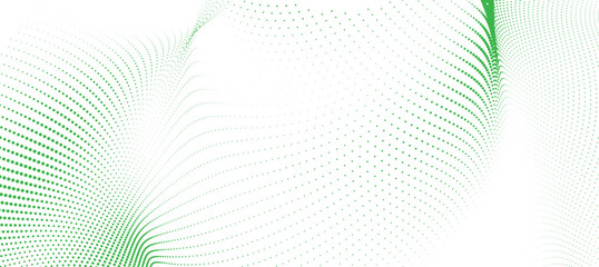 Abstract green dotted wave mesh background representing organic digital structures or biology concepts © gd-house