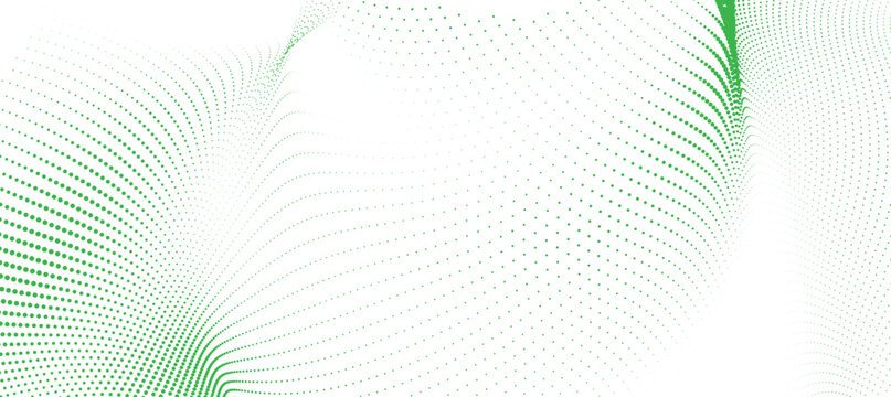 Abstract green dotted wave mesh background representing organic digital structures or biology concepts