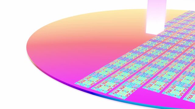 EUV Lithography Silicon Wafer Semiconductor Fabrication 3D Animation