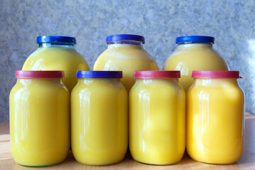 Honey in a glass containers