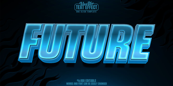 Future editable text effect, customizable tech and ai 3d font style