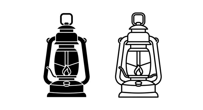 Vintage lantern icon design illustration