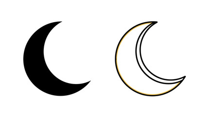 Obraz premium Minimalist moon icon set vector illustration