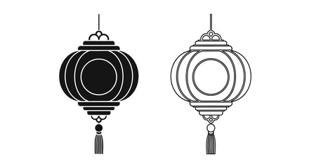 Naklejka premium Chinese lanterns vector illustration