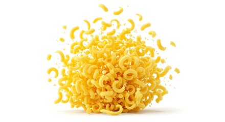 Obraz premium macaroni pasta flying through air in a chaotic pile