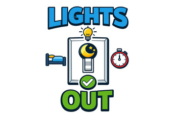 Fototapeta premium Lights out concept: moonlight switch for nighttime sleep routine