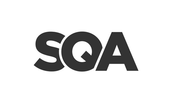SQA logo design template with strong and modern bold text. Initial based vector logotype featuring simple and minimal typography. Trendy company identity.