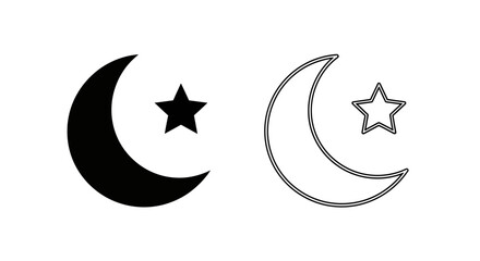 Obraz premium Moon star symbol vector illustration