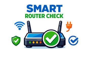 Fototapeta premium Smart router check: ensure connectivity and security with wi-fi verification tools