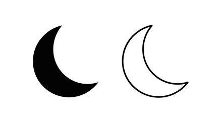 Obraz premium Minimalist crescent moon icons set