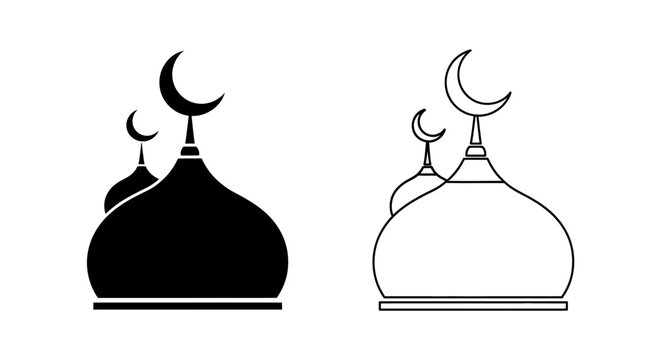 Islamic mosque dome crescent moon symbol