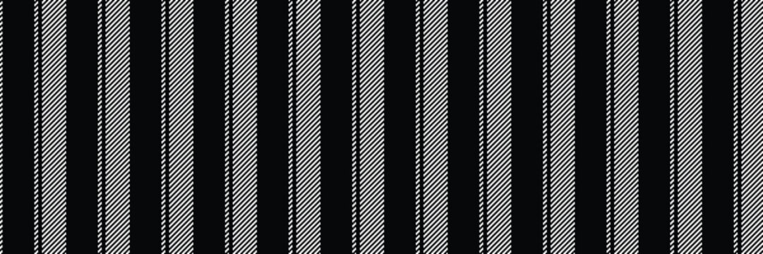 Contrast vertical background textile, usa texture stripe seamless. Hobby vector pattern fabric lines in black and white colors.