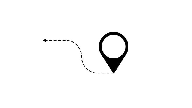 Global Location Navigation Route Concept with Map Pin and Dotted Path on white Background &ndash; Modern GPS Tracking, Travel Direction, Logistics and Destination Technology Icon.