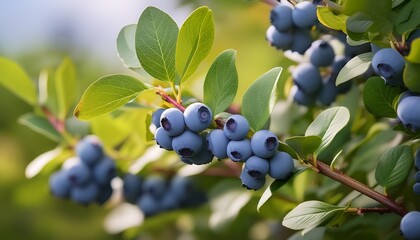 Fototapeta premium A Photo Of A Huckleberry Tree With Huckleberries