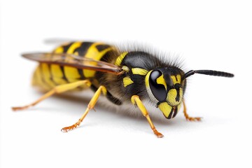 Yellow and black insect on white surface
