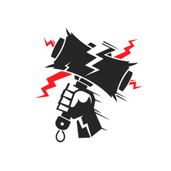 thunder hammer illustration, vector art, Hammer of Thor silhouette, Mjolnir icon