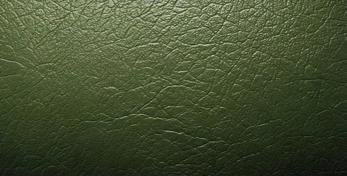 Dark olive green leather texture background with subtle creases suitable for military style concepts Generative AI