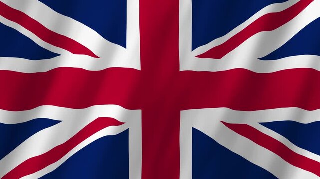 United Kingdom Flag Waving on Wind, Realistic 4K UK Background
