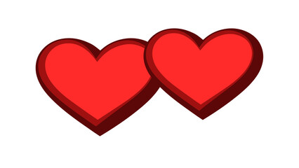 Double Heart Shape with White Background