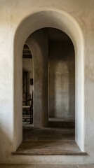 Fototapeta premium rustic architectural archway with warm tones and natural light in vintage interior setting