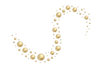 Golden pearls forming a dynamic elegant wave