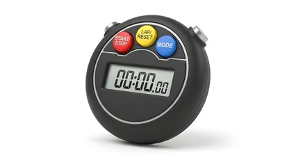 Plain Sports Stopwatch Isolated on White Background