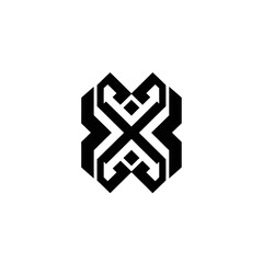Obraz premium Black Geometric Monogram Logo