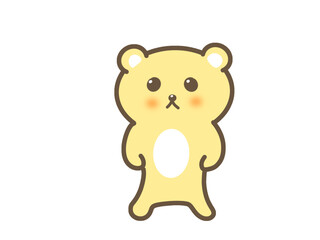 Obraz premium Cute Yellow Bear Character Illustration