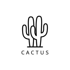 Obraz premium simple cactus logo icon