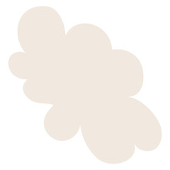 A puff of steam, smoke isolated on transparent background. Hand drawn flat vector illustration. Kids nautical print, design element, clip art. Little fluffy cloud, rain cloud