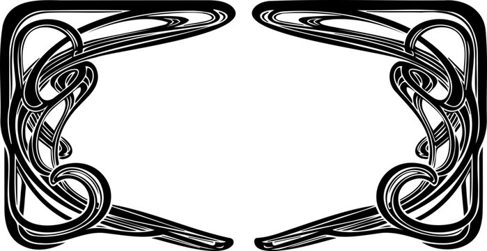 A black and white vector graphic of a Celtic knotwork border design on a transparent background