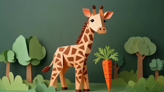 キリン　人参　ペーパークラフト　生成AI