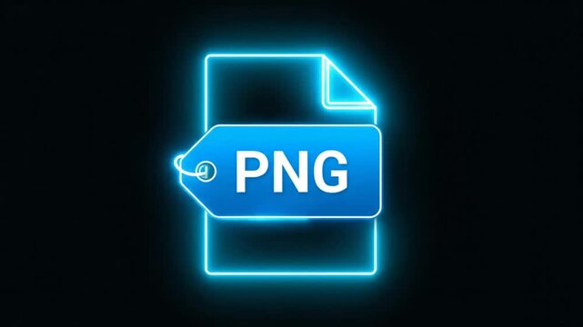 Glowing Blue Neon PNG File Icon Animation Reveal