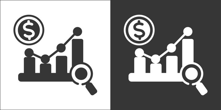 Economics icon set white style collection	
