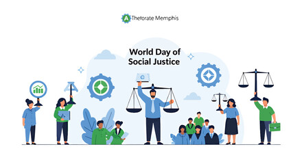 Fototapeta premium World Day of Social Justice Illustration.