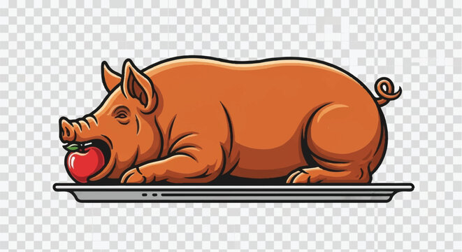 Traditional Whole Roasted Suckling Pig Lechon for Festive Feast