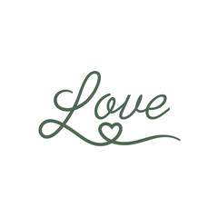 Obraz premium Typography text love logo design concept, heart love logo symbol vector icon